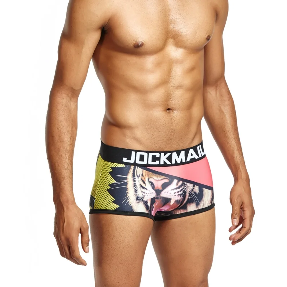 JOCKMAIL сексуальные мужские трусы боксеры игривые печатные Гей Нижнее белье кальсоны мужские трусы, Cueca боксеры мужские трусы Горячая Распродажа