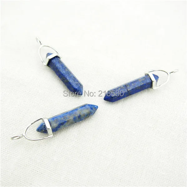 Двойная подвеска с серебряным покрытием лазуритом|pendant decoration|pendant keychainpendant stone |