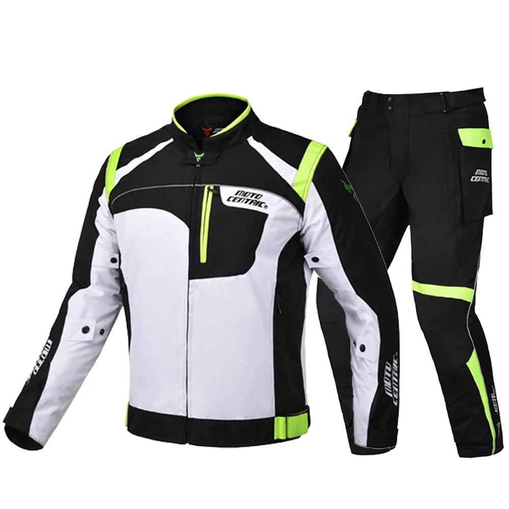 Green Set MOTOCENTRIC мотоциклетная куртка, водонепроницаемая мотоциклетная куртка+ штаны для езды на мотоцикле, гоночная мотоциклетная одежда, мотоброня - Цвет: Green Set
