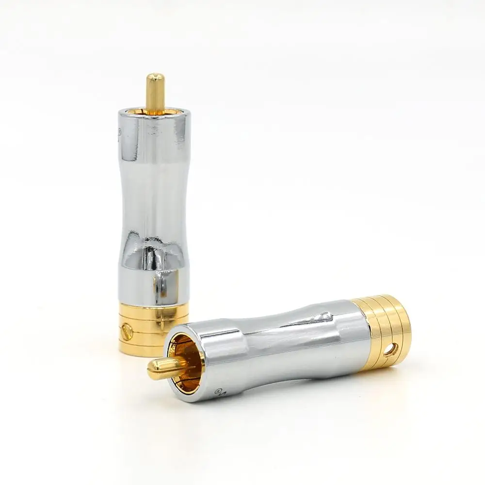4 шт. позолоченный штекер RCA 8 мм аудио кабель папа соединитель Адаптер|cable adapter|adapter