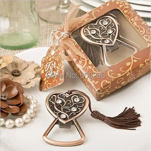 50 шт./лот свадебные подарки античная Золотая открывашка для бутылок в форме