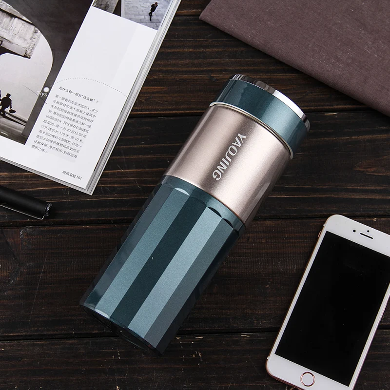 

400ml Business white porcelain interior insulation cup Portable fashion large capacity vacuum thermos