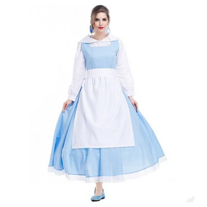 Женские костюмы принцессы на Хэллоуин аниме Красавица и чудовище Белль косплей