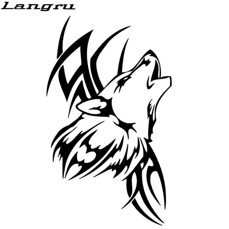Langru тату волк Автомобиль Мотоцикл кузов Животные наклейки виниловые Стайлинг