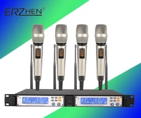 erzhen er 9000 wireless microphone professional stage performance four handheld karaoke wireless microphone system