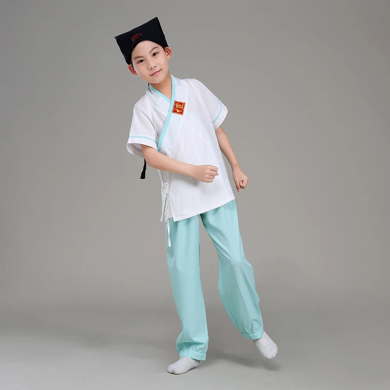 

4 Color Chinese Folk Dance Children Wear Costume Hanfu Ancient Chinese Student Clothes Three Character Primer Sinology Hanfu