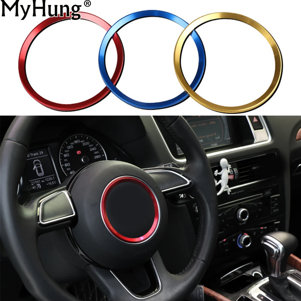 

For Audi A3 A4L Q3 Q5 A5 A6L Car Steering Wheel Decorative Circle Sequins Bright Interior Refit Stickers Car Styling 1pc