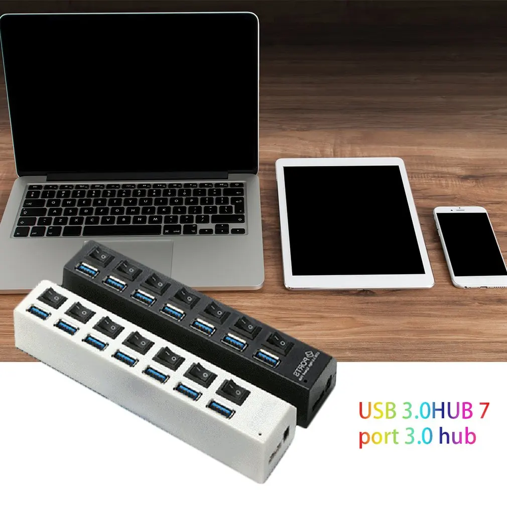Usb-концентратор Micro USB 3,0 концентратор разветвитель с адаптером питания USB 4/7 порт Hab высокоскоростной 5 Гбит/с USB разветвитель 3,0 концентратор для ПК Аксессуары