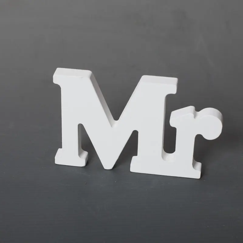 Домашний декор миниатюрные белые деревянные буквы Mr& Mrs Свадебные украшения Романтическая свадьба день рождения декоративные Миниатюрные