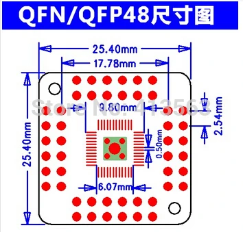 HTQFP QFN48 отложным воротником DIP48 QFN44 QFP48 QFP44 PQFP LQFP Конвертер доска адаптер пластины |