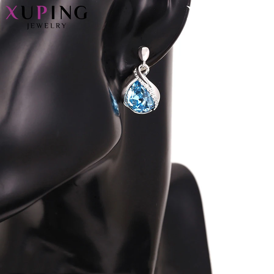 Xuping простые круглые серьги кольца темпераментные кристаллы от Swarovski Роскошные