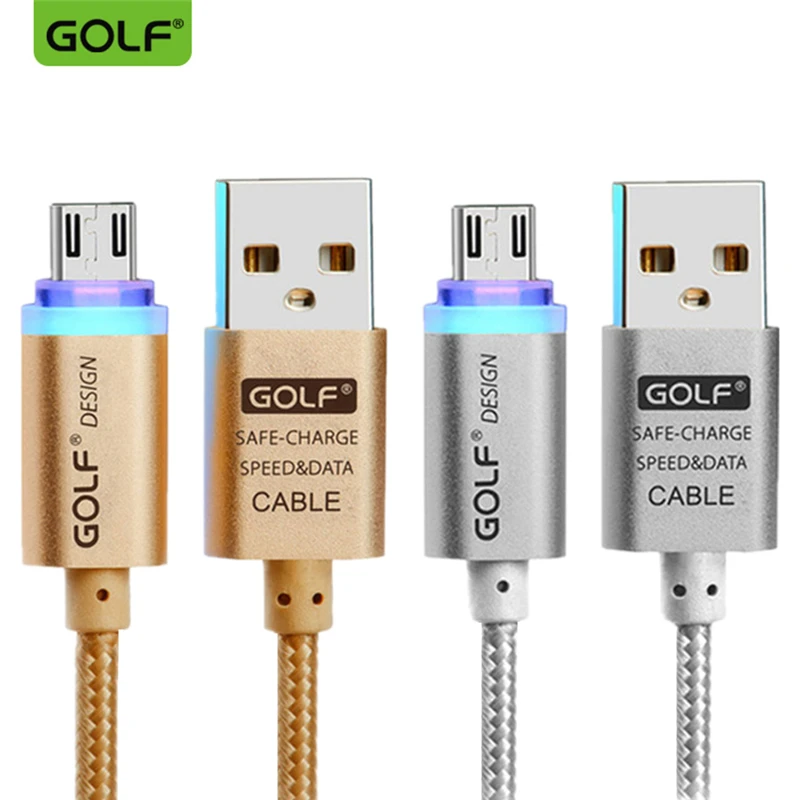 Кабель для быстрой зарядки GOLF 1 м умный светодиодный кабель Micro USB синхронизации