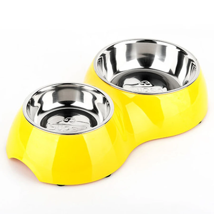 Large Dog Bowl Stainless Steel Water Bottle Food Container Bebedouro Pet Double Feeding Plato Perro Acero Products 70N0569 | Дом и сад