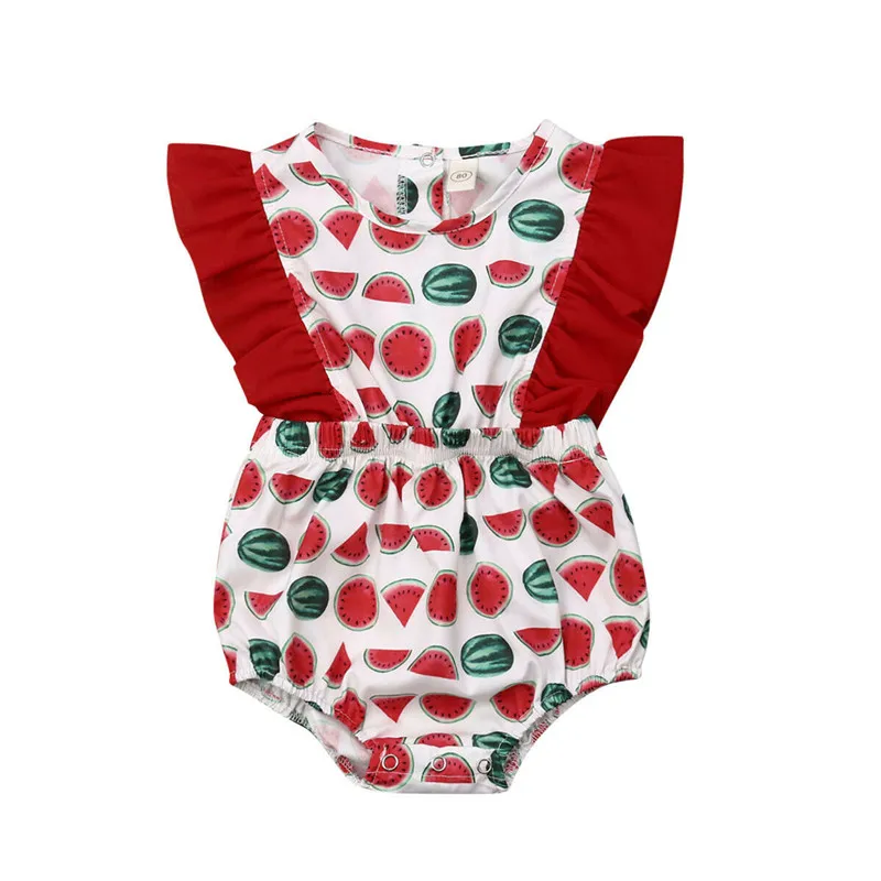Новые комбинезоны для маленьких девочек боди арбуз комбинезон Спортивный костюм