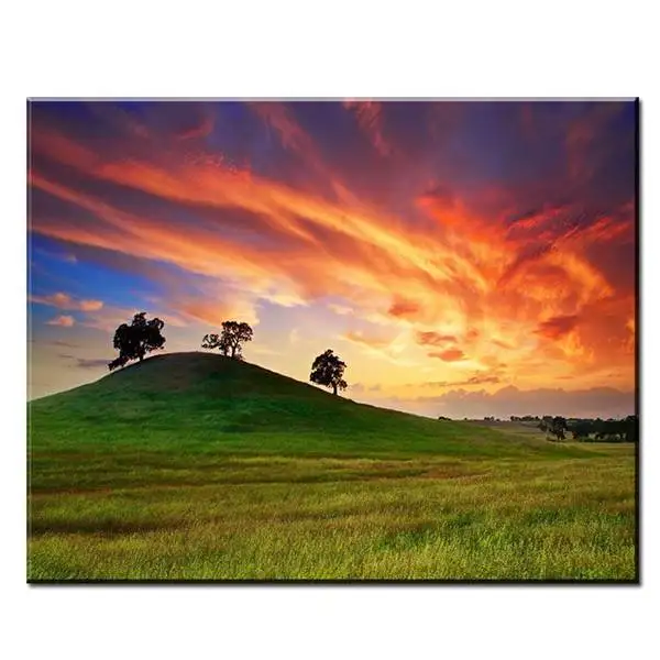 Закат-позади-горы настенная живопись Печать на холсте картина маслом для