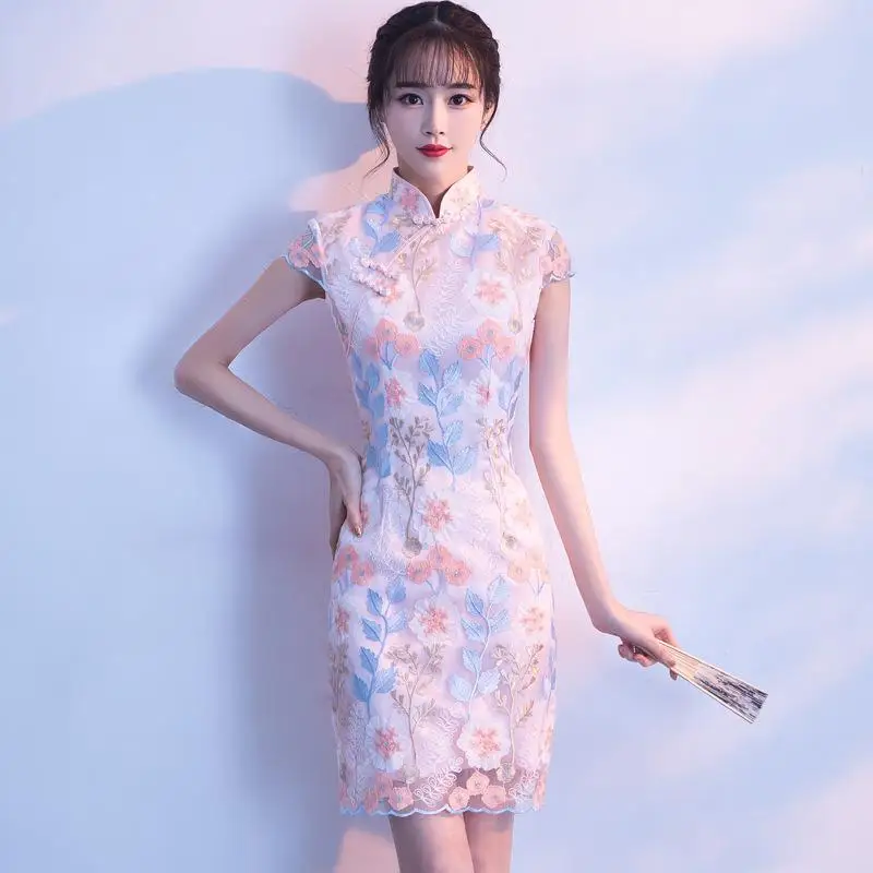 Style 4 Красное традиционное китайское свадебное платье для невесты улучшенное женское платье с цветочной вышивкой Cheongsam Vestidos элегантное тонкое Qipao XS-XXL - Цвет: Style 4