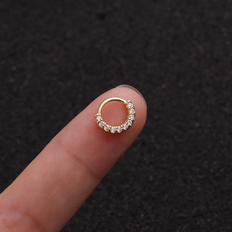 1 шт. 6-10 мм Cz Нос Обруч ноздри кольцо цветок спиральный для хряща Tragus серьги 20 г x 8 мм Cz хрящ Huggie обруч серьги ювелирные изделия