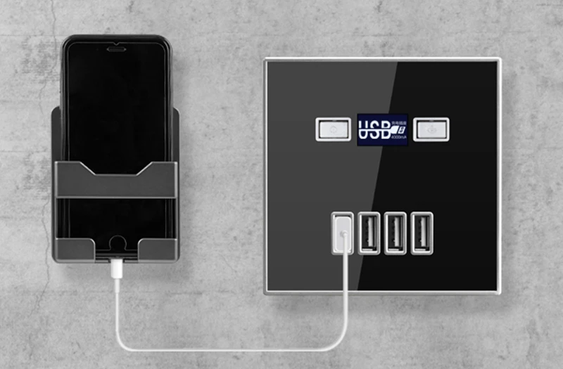 SRAN 4USB быстрый интерфейс розетка электрическая с USB огнестойкая конструкция из поликарбоната материал Золотая Панель розетка
