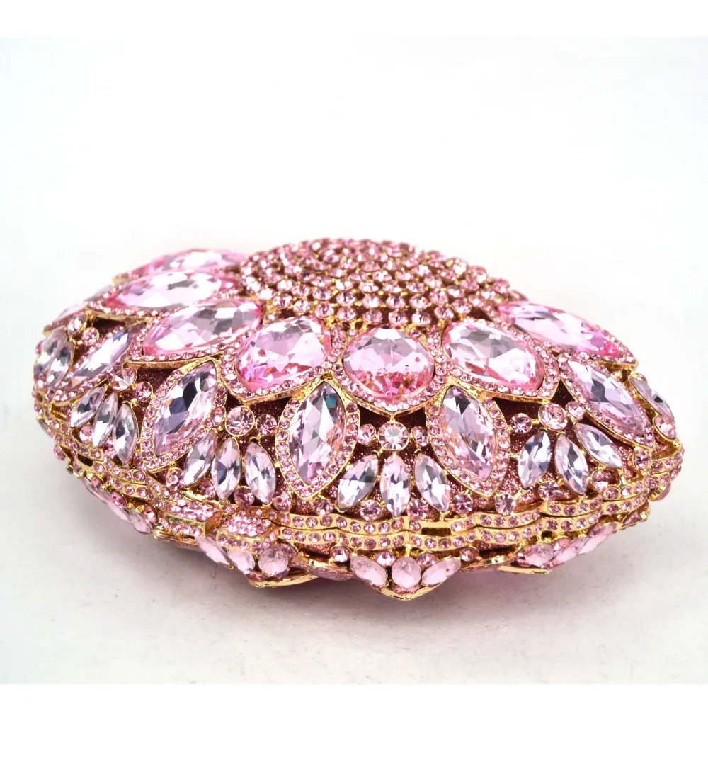 Модная Роскошная брендовая вечерняя сумка с кристаллами розовая клатч