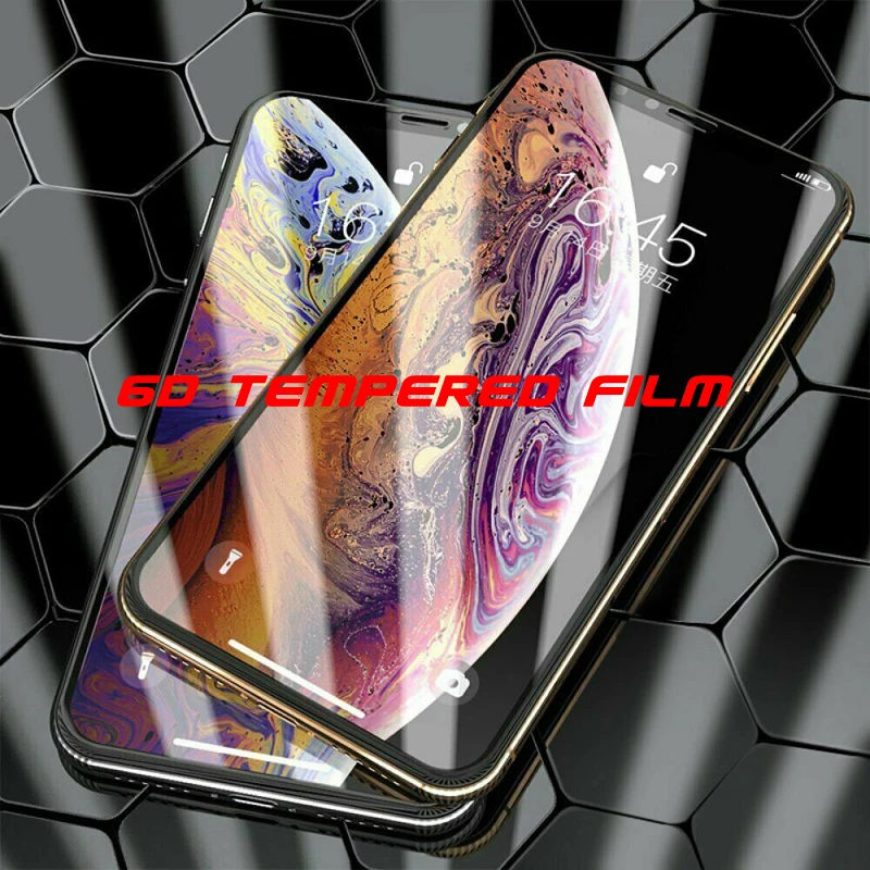 6D защитная пленка из закаленного стекла для iPhone 7 8 Защита экрана Xr Xs Max закаленное