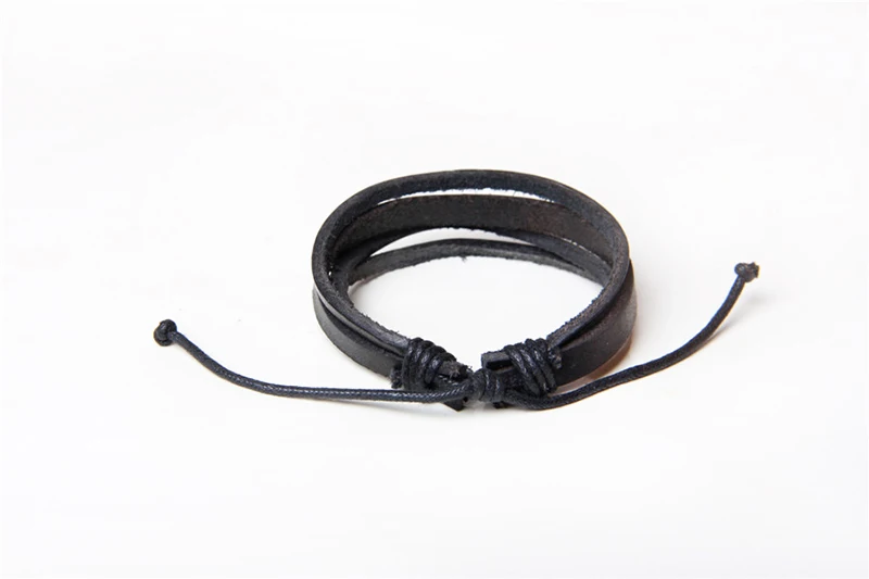 JINSE Мода Multi-Слои конопли Пояса из натуральной кожи строка браслет мужской