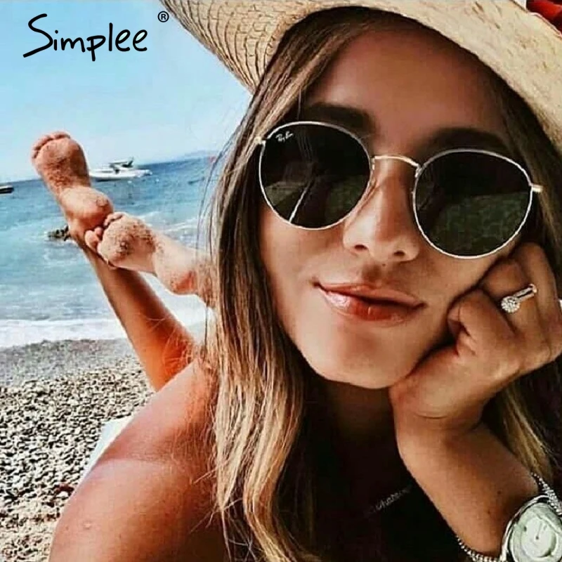 Женские винтажные солнцезащитные очки Simplee лето 2019 женские модные пляжные