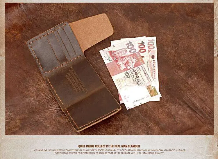 Secret Life Of Walter Mitty винтажный дизайн мужской коричневый кошелек кошельки ручной работы слот для кредитных карт Crazy Horse кожаные кошельки
