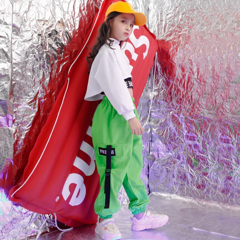 Детская одежда в стиле хип хоп танцевальные костюмы для девочек толстовка