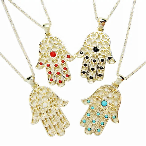 Ожерелье с подвеской Рука Фатимы женское классическое ювелирное изделие