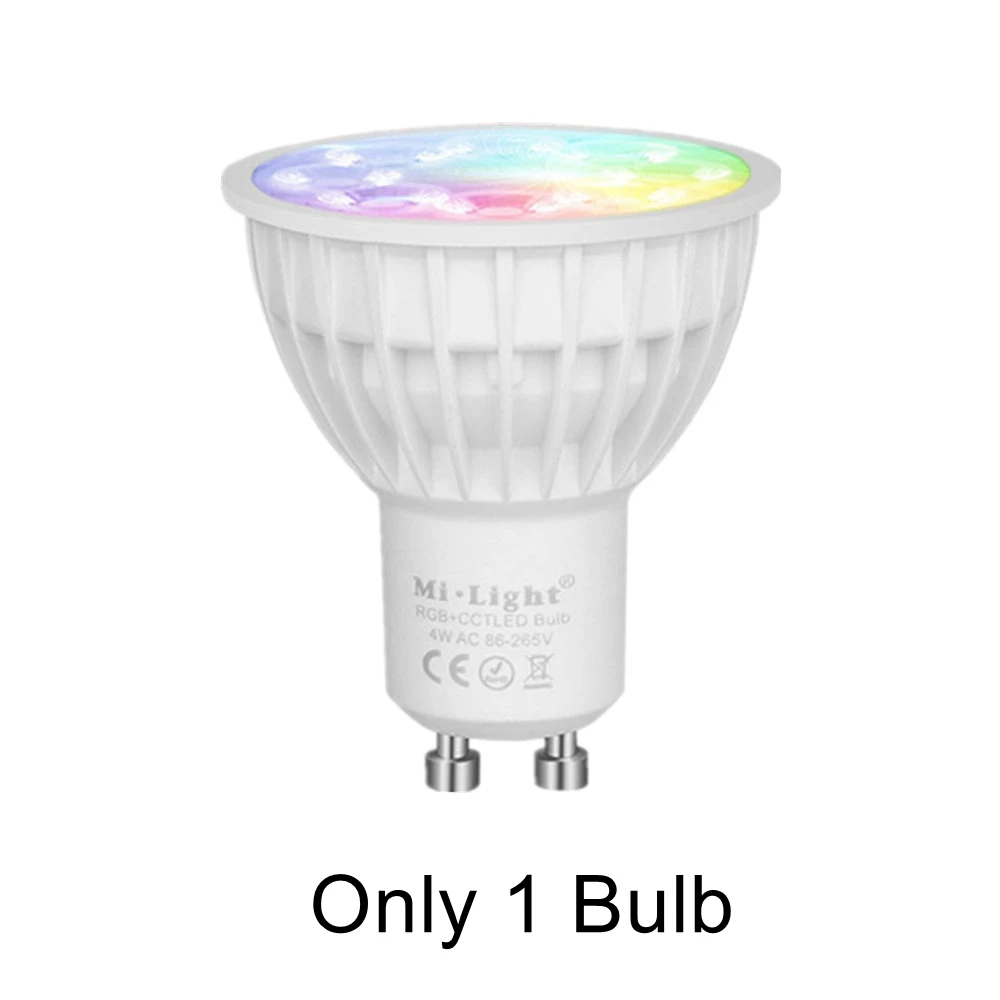 Only 1 Bulb Светодиодный светильник Mi с регулируемой яркостью 4 Вт GU10 RGB CCT(2700-6500 K) Светодиодный светильник для украшения помещений+ беспроводной светодиодный пульт дистанционного управления 2,4G RF - Испускаемый цвет: Only 1 Bulb