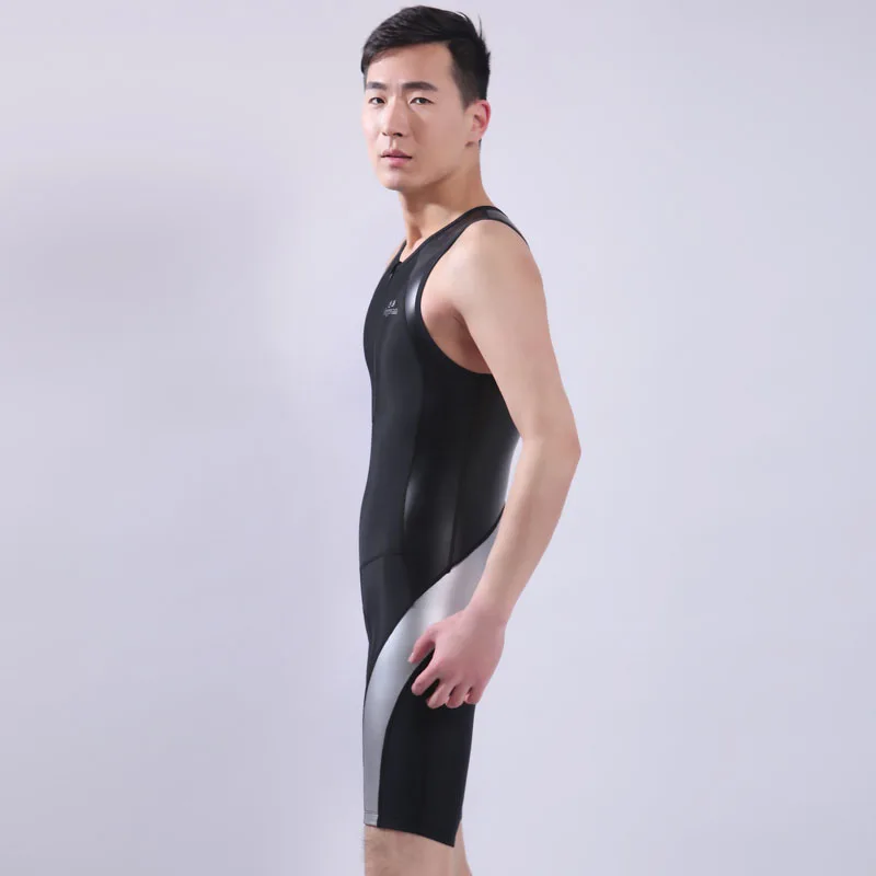 Мужской и женский комбинезон из искусственной кожи триатлон с подкладкой