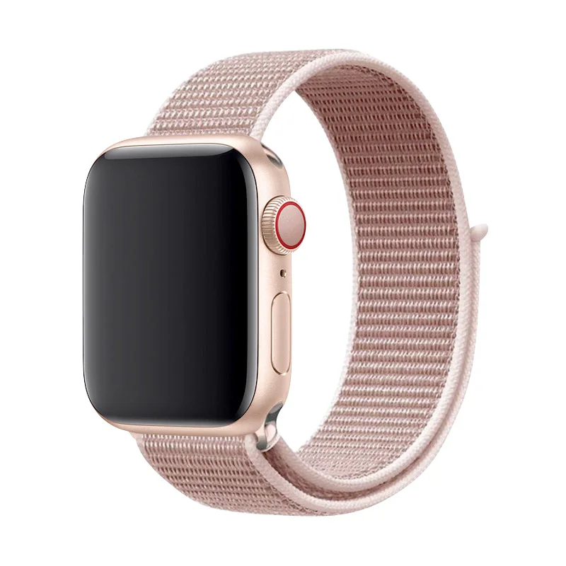 Блестящий черный нейлоновый спортивный ремешок 40 мм 44 мм для Apple Watch 4 тканевый браслет-ремешок для Iwatch серии 3 38 мм 42 мм