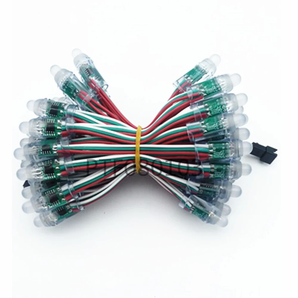 50 шт./Лот 12 мм WS2811 2811 IC RGB светодиодный модуль Водонепроницаемая цепочка DC5V