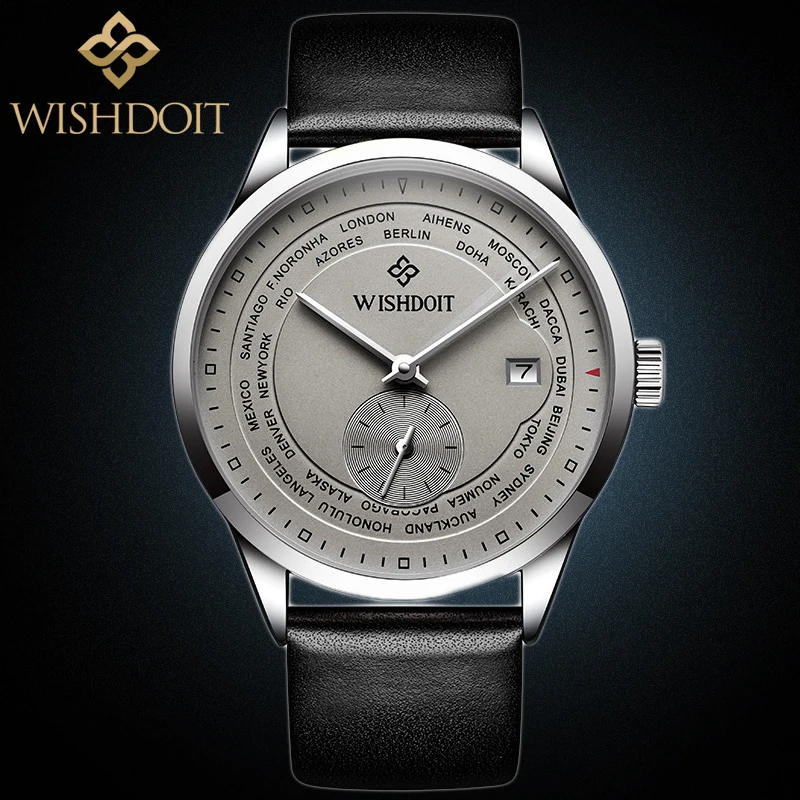 Спортивный костюм Часы Для мужчин Водонепроницаемый кожаный ремешок кварцевые