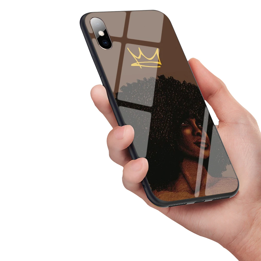 Мягкий чехол из закаленного стекла Lavaza Melanin Poppin Aba girl для iPhone 6 6S 7 8 Plus 5 5S SE XR X XS 11 Pro