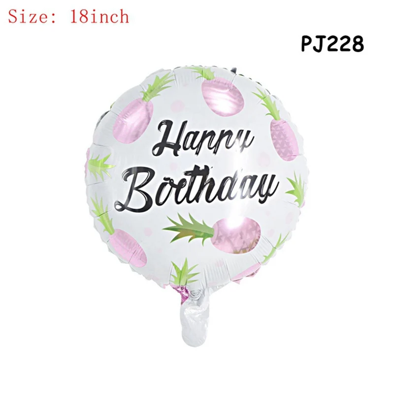 1pc 18inch Birthday Одноразовая тарелка с фламинго, набор свадебной посуды, бумажный стаканчик, украшение для дня рождения, детский фламинго, ананас, принадлежности для душа - Цвет: 1pc 18inch Birthday