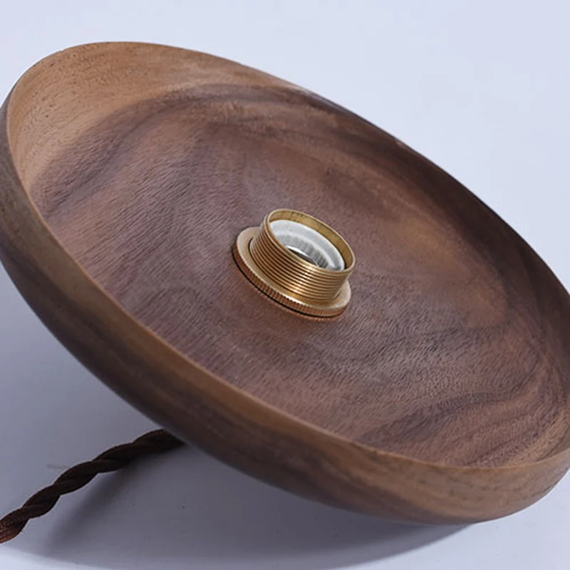 Подвесной светильник из орехового дерева ручной работы с гравировкой деревянный