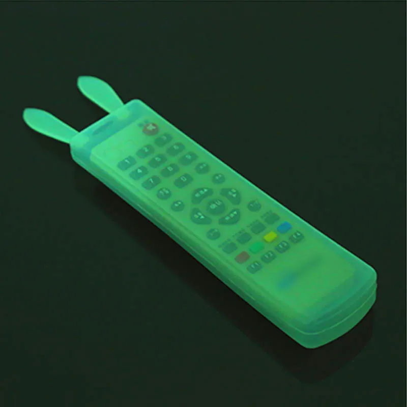 C19x5x2.5cm Luminous Кроличьи уши удаленного чехол для пульта силиконовый прозрачный ТВ чехол для пульта дистанционного управления световой кондиционер пыле хранения протектор - Цвет: C19x5x2.5cm Luminous