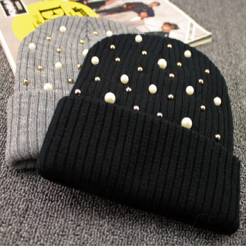 Лидер продаж модные брендовые зимние шапки черного и серого цвета теплые вязаные