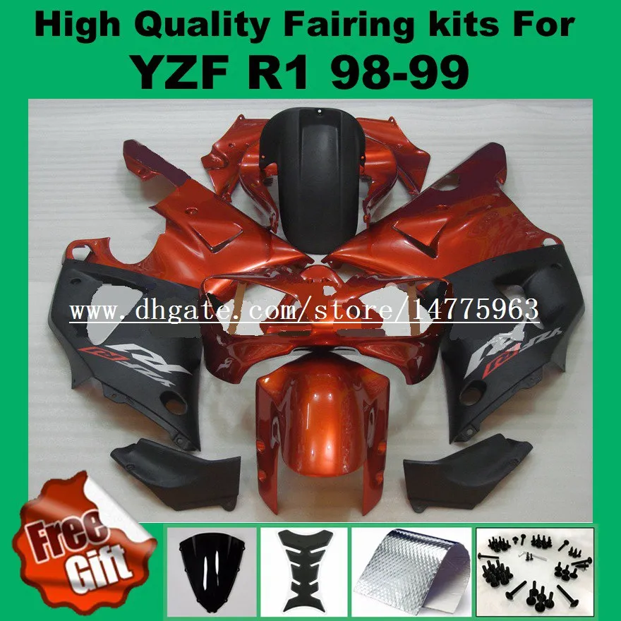 

9 gifts Injection Mold For Yamaha Yzf R1 1998 1999 Red Black CAMEL Motorcycle Bodywork Fairings +Free screws