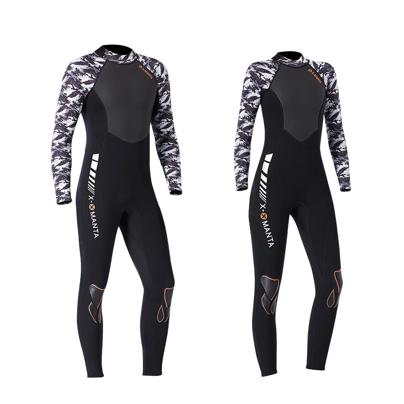 3MM SCR Neoprene wetsuit men snorkeling clothing women scuba diving surf swimsuit long sleeve full suit dive skin couple style