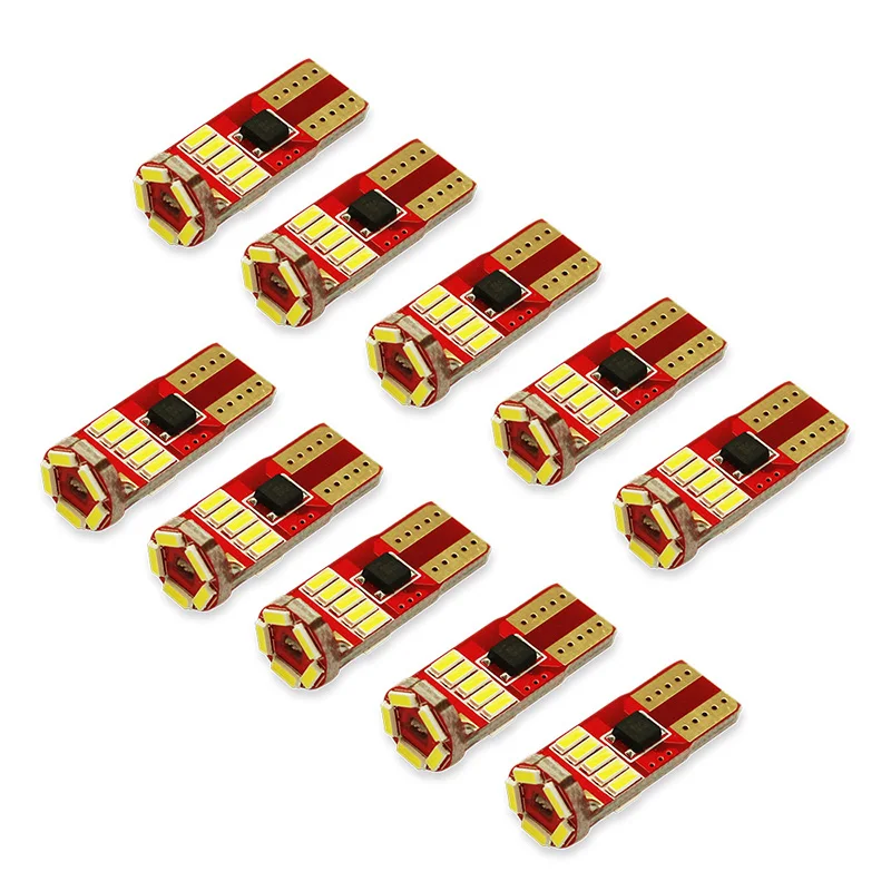 

10 шт., автомобильные светодиодсветодиодный лампы T10 4014 15SMD 6000K W5W 194