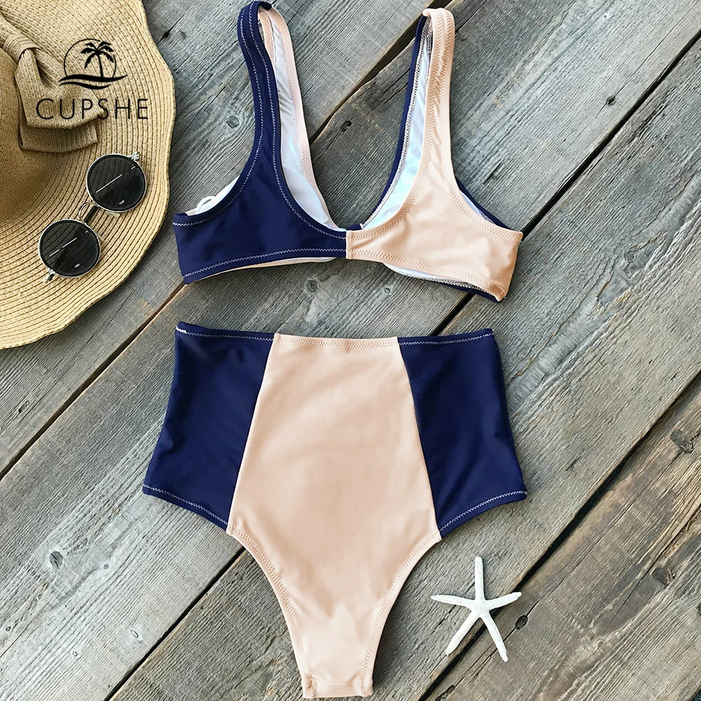 Женский купальник CUPSHE бикини с узлом и высокой талией 2 шт. 2020|cupshe|cupshe bikini |