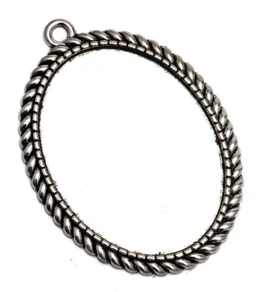 antique silver 5 шт. овальная пустая база кабошон база из старинной бронзы Подвеска Установка для 30x40 мм стекло кабошон камея DIY ожерелье Фурнитура - Цвет: antique silver