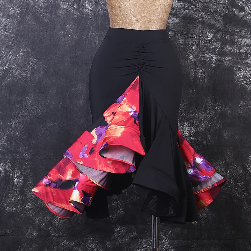 Юбка для латиноамериканских танцев женское платье танцевальная юбка