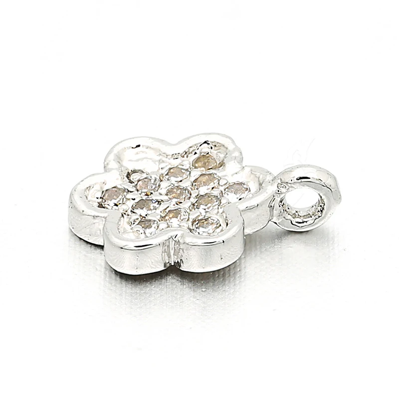 6mm*9mm High quality Cubic zirconia charms flowers accessories for making pendant weaving bracelet necklace diy jewelry Findings | Украшения