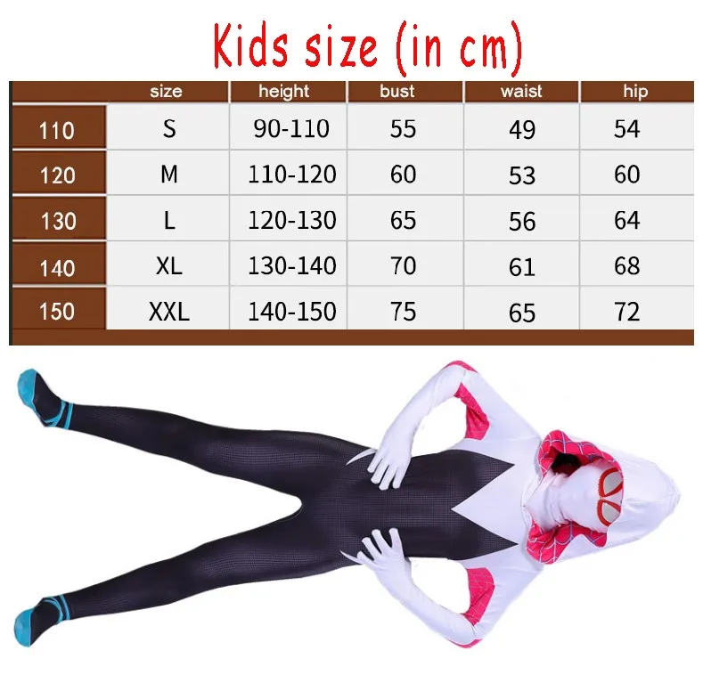 Kids Костюм для женщин, девочек, Веном, косплей, Хэллоуин, зентай, костюм супергероя, боди, Комбинезоны для мужчин - Цвет: Kids