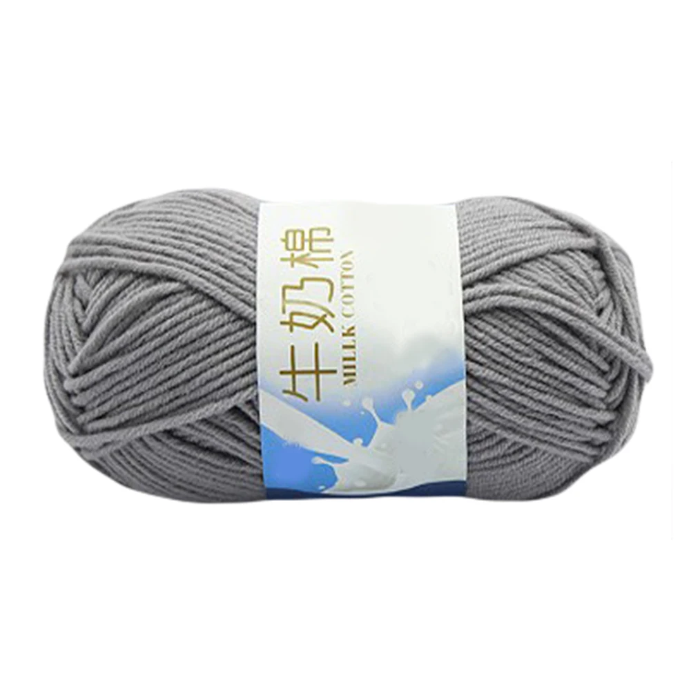Grey 50 г пряжа для вязания, шерстяная пряжа для вязания крючком, мягкая пряжа, вязаный свитер, шарф, молочная хлопковая пряжа для ручного шитья, инструменты для шитья своими руками - Цвет: Grey