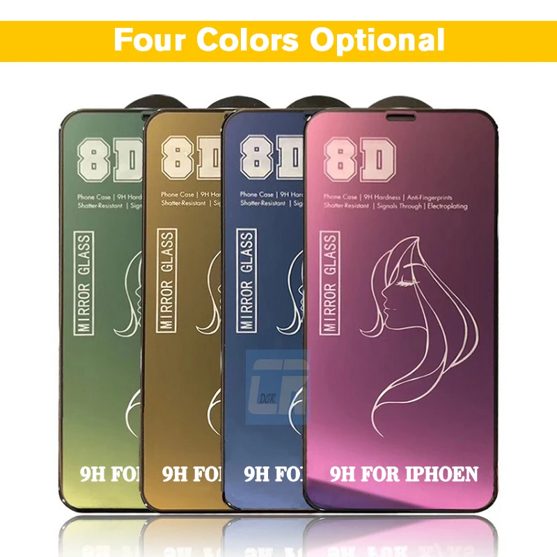 Роскошное зеркальное защитное стекло 8D для iPhone 7 8 6 6S Plus Защита экрана X XS Max XR