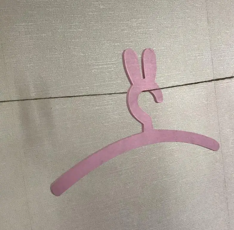 Rabbit Pink 3 шт., украшение для детской комнаты, деревянная вешалка для одежды в виде лебедя, милые вешалки для хранения детской одежды с кроликом, подарок на день рождения - Цвет: Rabbit Pink